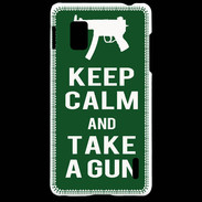 Coque LG Optimus G Keep Calm Take a gun Vert