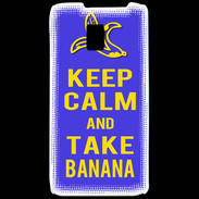 Coque LG P990 Keep Calm Take Banana Bleu