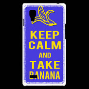 Coque LG Optimus L9 Keep Calm Take Banana Bleu