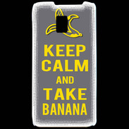 Coque LG P990 Keep Calm Take Banana Gris