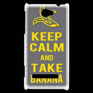 Coque HTC Windows Phone 8S Keep Calm Take Banana Gris