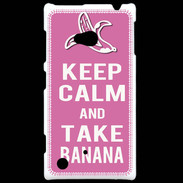 Coque Nokia Lumia 720 Keep Calm Take Banana Rose