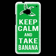 Coque HTC One Keep Calm Take Banana Vert