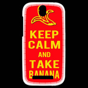 Coque HTC One SV Keep Calm Take Banana Rouge