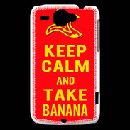 Coque HTC Wildfire G8 Keep Calm Take Banana Rouge