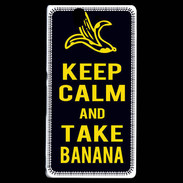 Coque Sony Xperia Z Keep Calm Take Banana Noir