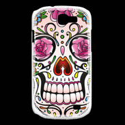 Coque Samsung Galaxy Express Tête de mort design et coloré