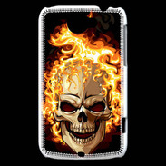 Coque HTC Wildfire G8 Tête de mort en flamme 5