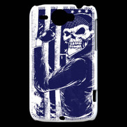 Coque HTC Wildfire G8 Tête de mort Biker USA