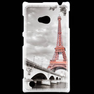 Coque Nokia Lumia 720 Tour Eiffel rouge sur fond en noir et blanc