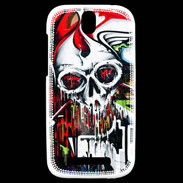 Coque HTC One SV Tête de mort Graffiti couleur