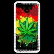 Coque iPhone 4 / iPhone 4S Feuille de cannabis et cœur Rasta