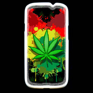 Coque Samsung Galaxy S3 Feuille de cannabis et cœur Rasta