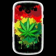 Coque Blackberry Bold 9900 Feuille de cannabis et cœur Rasta