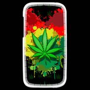 Coque HTC One SV Feuille de cannabis et cœur Rasta