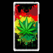 Coque LG Optimus L9 Feuille de cannabis et cœur Rasta