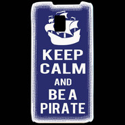 Coque LG P990 Keep Calm Be a Pirate Bleu
