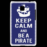 Coque LG Optimus L3 II Keep Calm Be a Pirate Bleu