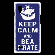 Coque LG Optimus L9 Keep Calm Be a Pirate Bleu