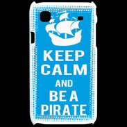 Coque Samsung Galaxy S Keep Calm Be a Pirate Cyan