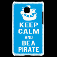 Coque LG Optimus L3 II Keep Calm Be a Pirate Cyan