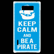 Coque LG Optimus L7 Keep Calm Be a Pirate Cyan