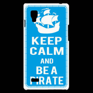 Coque LG Optimus L9 Keep Calm Be a Pirate Cyan