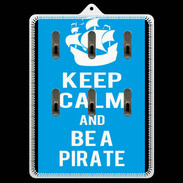 Porte clés Keep Calm Be a Pirate Cyan