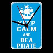 Grande pendule murale Keep Calm Be a Pirate Cyan