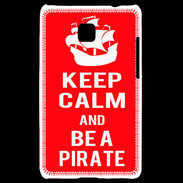 Coque LG Optimus L3 II Keep Calm Be a Pirate Rouge