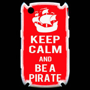 Coque Blackberry 8520 Keep Calm Be a Pirate Rouge