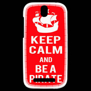 Coque HTC One SV Keep Calm Be a Pirate Rouge