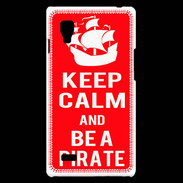 Coque LG Optimus L9 Keep Calm Be a Pirate Rouge