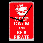 Pendule de bureau Keep Calm Be a Pirate Rouge