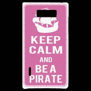 Coque LG Optimus L7 Keep Calm Be a Pirate Rose