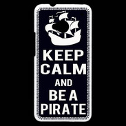 Coque HTC One Keep Calm Be a Pirate Noir