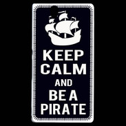 Coque Sony Xperia Z Keep Calm Be a Pirate Noir