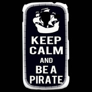 Coque Samsung Galaxy Ace 2 Keep Calm Be a Pirate Noir