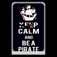 Pendule de bureau Keep Calm Be a Pirate Noir