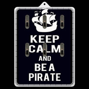 Porte clés Keep Calm Be a Pirate Noir