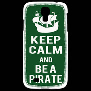Coque Samsung Galaxy S4 Keep Calm Be a Pirate Vert