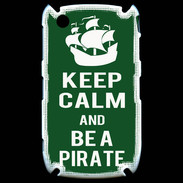 Coque Blackberry 8520 Keep Calm Be a Pirate Vert