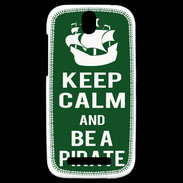 Coque HTC One SV Keep Calm Be a Pirate Vert