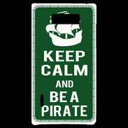 Coque LG Optimus L7 Keep Calm Be a Pirate Vert
