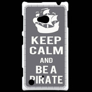 Coque Nokia Lumia 720 Keep Calm Be a Pirate Gris