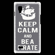 Coque LG Optimus L9 Keep Calm Be a Pirate Gris