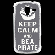 Coque Samsung Galaxy Ace 2 Keep Calm Be a Pirate Gris
