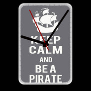Grande pendule murale Keep Calm Be a Pirate Gris