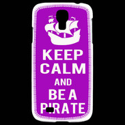 Coque Samsung Galaxy S4 Keep Calm Be a Pirate Violet
