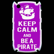 Coque Blackberry 8520 Keep Calm Be a Pirate Violet